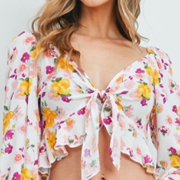 Floral Cropped Top - Picture 3 of 6